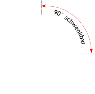 90° schwenkbar